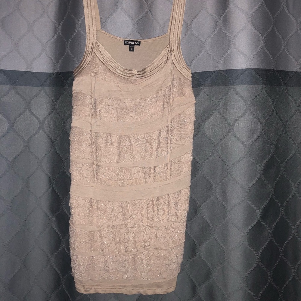 Gold lace layered tank from Express